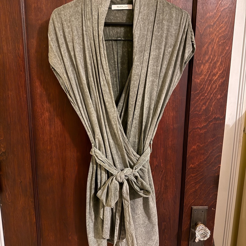 Olive Green Wrap Dress